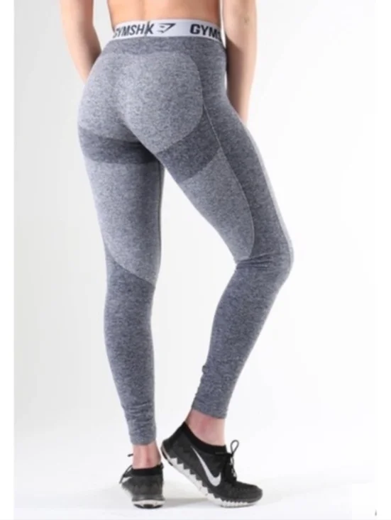 Gymshark "Flex Legging V3" Blue Marl Light Grey #GLLG015-SBM | Women's Size L - Picture 1 of 8